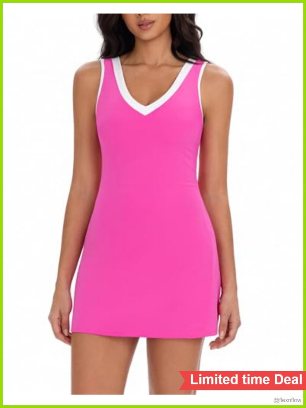 Tennis Dress with Shorts for Women Athletic Golf Active Workout Racerback with